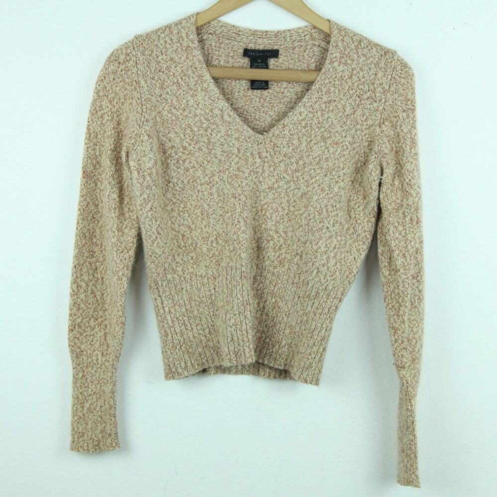 Vintage S M Sweater Y2K V Neck Pullover Preppy Academia Granola Girl Minimal 90s